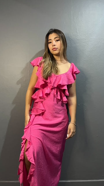 VESTIDO ROSA BRILHANTE